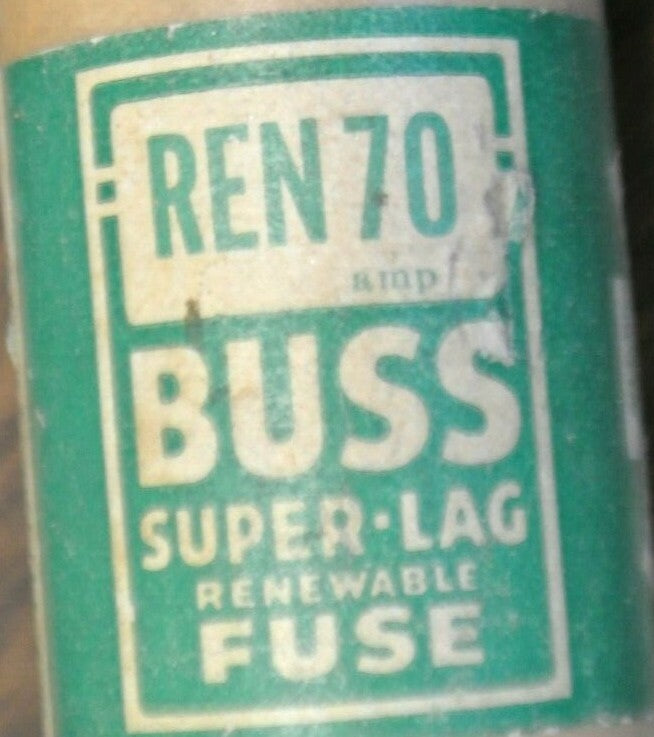 BUSS REN70 RENEWABLE FUSE / 70A / 250V / NEW SURPLUS