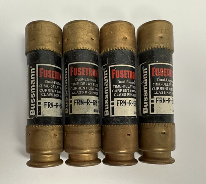BUSSMANN FUSETRON DUAL ELEMENT TIME DELAY FUSE FRN-R-60 250V LOT OF 4