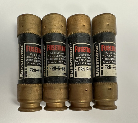BUSSMANN FUSETRON DUAL ELEMENT TIME DELAY FUSE FRN-R-60 250V LOT OF 4