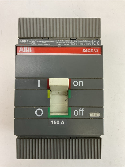 ABB SACE S3 CIRCUIT BREAKER 150A 480VAC 500VDC 2POLE TYPE S3N