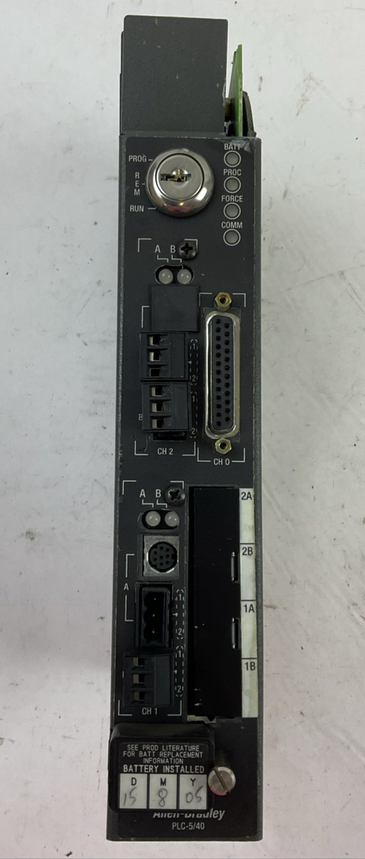 ALLEN BRADLEY 1785-L40B/E REV X02 F/W REV J ENHANCED PLC-5CONTROLLER SERIES E