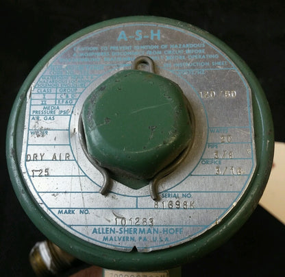 ALLEN SHERMAN HOFF 120V 20W SOLENOID VALVE 101283