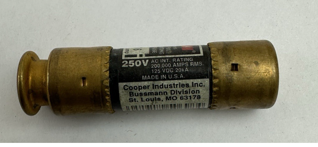 BUSSMANN FUSETRON FRN-R6 DUAL ELEMENT TIME DELAY CLASS RK5 FUSE 250V LOT OF 10