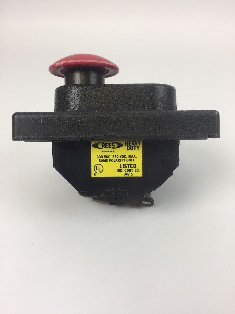 REES 1968-032 CONTROL UNIT START STOP MUSHROOM PUSH BUTTON