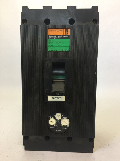 MERLIN GERIN C250G CIRCUIT BREAKER COMPACT 600VAC 250VDC 3 POLE 250A
