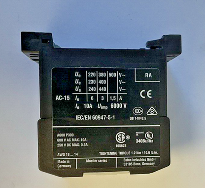 EATON DILER-40-G XTRM10A40 CONTACTOR 600VAC 250VDC ***LOTOF2***