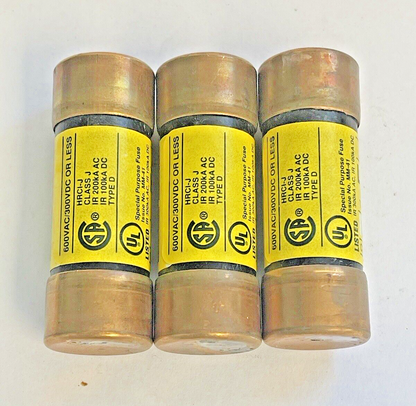 BUSS *LOT OF 3* LPJ-12SP  LOW-PEAK DUAL-ELEMENT TIME-DELAY FUSE 12A 600VAC