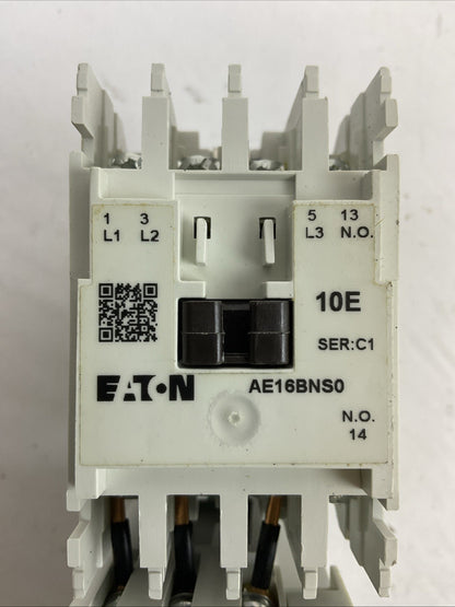 EATON STARTER AE16BNS0 600VAC 10A 3PH 7.5HP 3POLE COIL 120V C306DN3 NO HEATERS