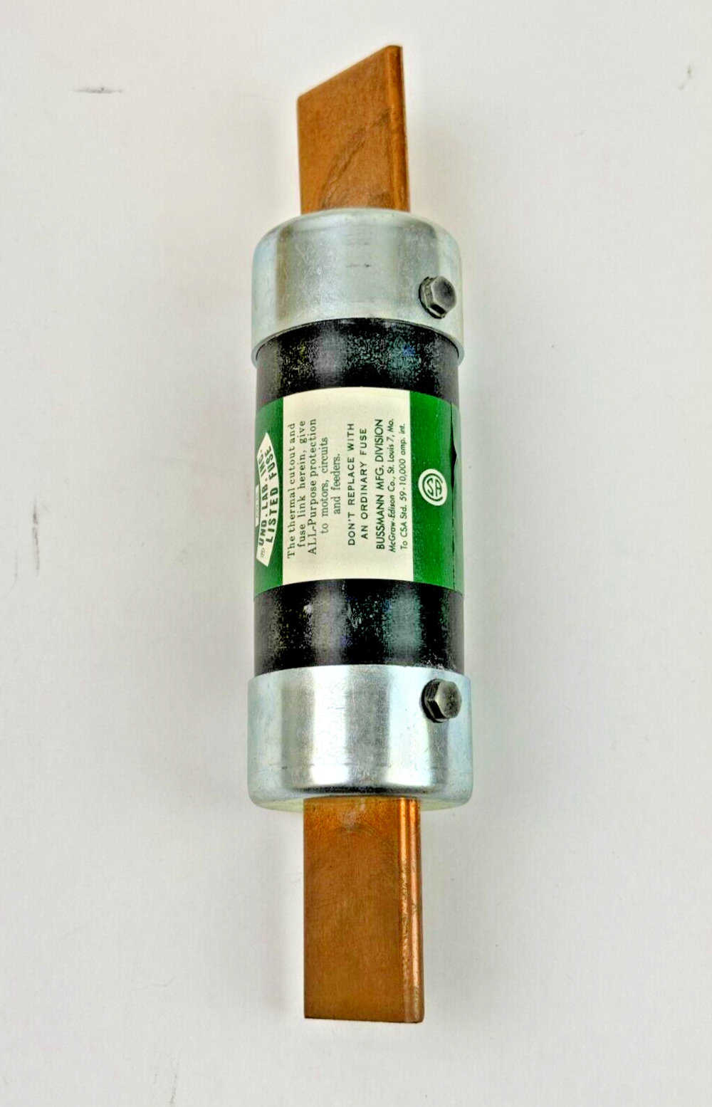 BUSSMANN FRN125 DUAL ELEMENT TIME DELAY CLASS K5 FUSE 125AMP 250VAC