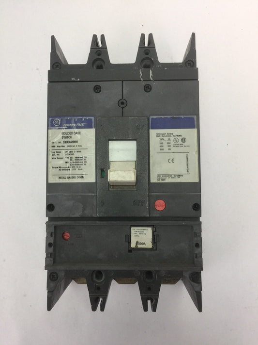 GE SGDA36AN0600 CIRCUIT BREAKER 600VAC 600A 3P SPECTRA RMS SGDA36A00060 TRIP