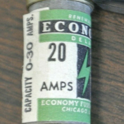 ECONOMY F-2025 RENEWABLE FUSE / 20A / 250V / NEW SURPLUS / EACH