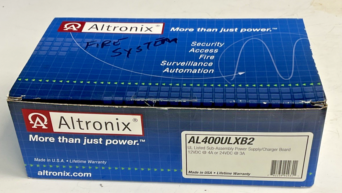 ALTRONIX AL400ULXB2 POWER SUPPLY/CHARGER BOARD 12VDC/4A 24VDC/3A