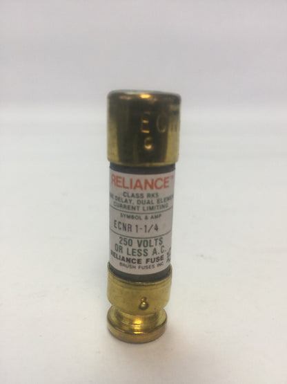 BRUSH/RELIANCE ECNR 1-1/4 FUSE 250VAC 1-1/4AMP CLASS RK5 (LOT OF 10)