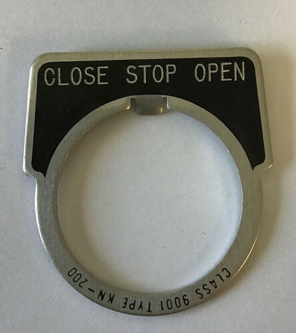 SQUARE D LEGEND PLATE 9001 KN-200 "CLOSE/STOP/OPEN"  ***LOTOF23***