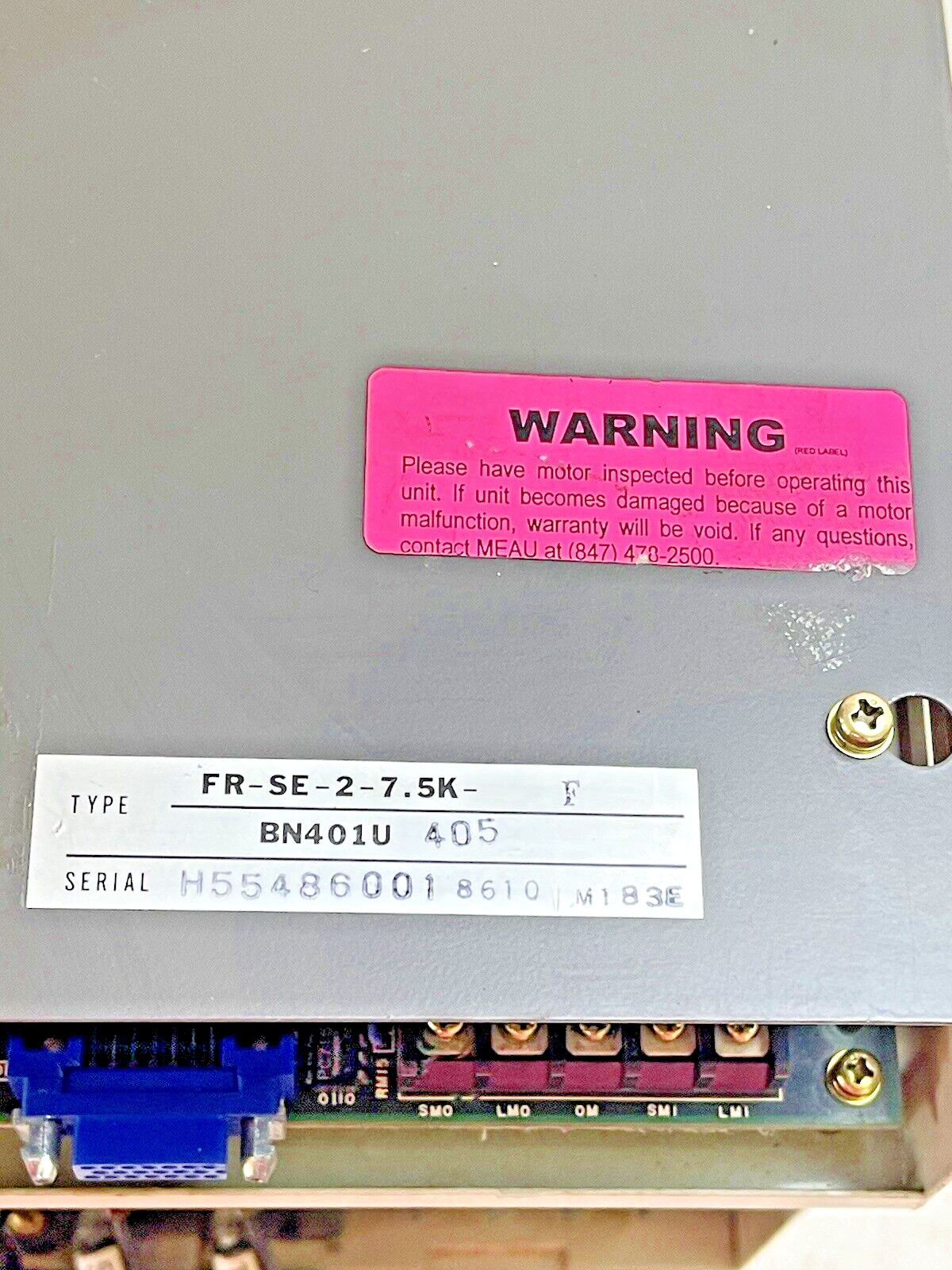 MITSUBISHI - FR-SE-2-7.5K- F - BN401U 405 - FREQROL A/C SPINDLE CONTROLLER FR-SE