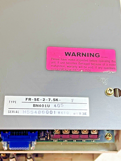 MITSUBISHI - FR-SE-2-7.5K- F - BN401U 405 - FREQROL A/C SPINDLE CONTROLLER FR-SE