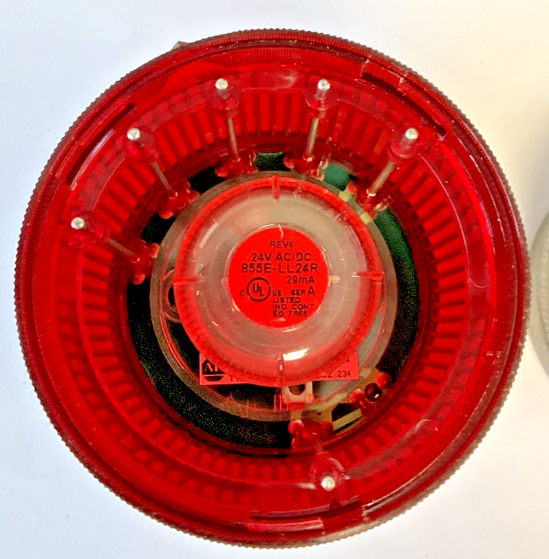 ALLEN BRADLEY 855T-B24TL4 STACK LED LIGHT RED SER.C W/ 855T-BPM10 BASE SER.B