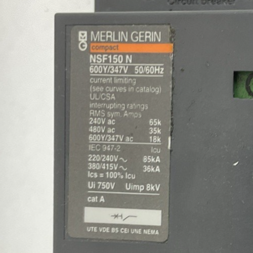 MERLIN GERIN NSF150 N CIRCUIT BREAKER NFNL36100 600Y