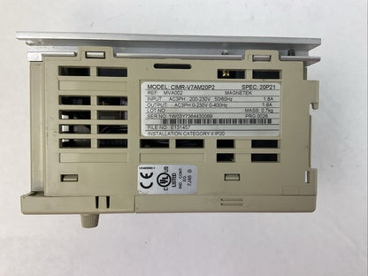 YASKAWA CIMR-V7AM20P2 AC DRIVE OUTPUT 3PH 0-230VAC 0-400HZ 1.6A INPUT 200-230VAC