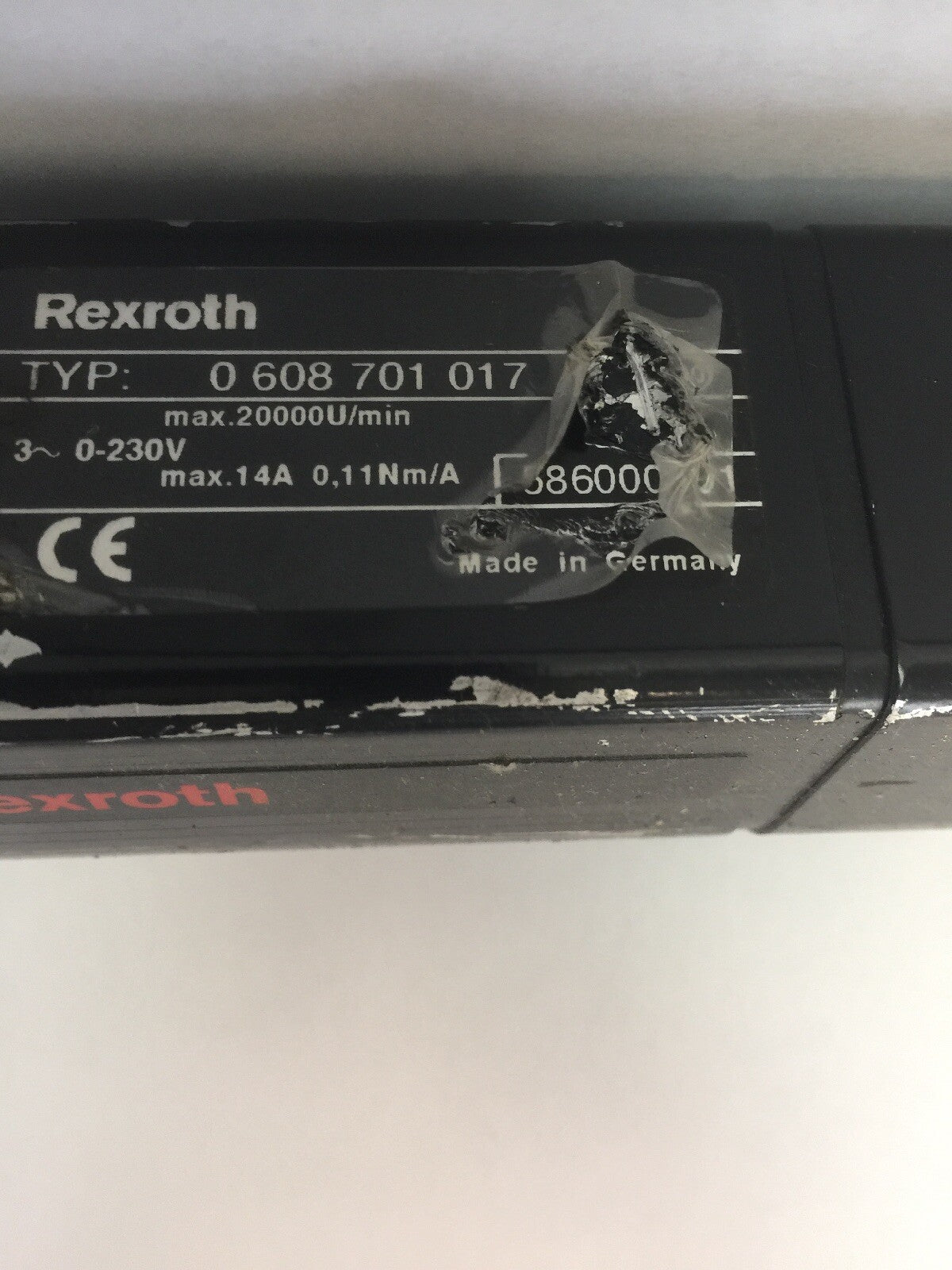 REXROTH 0608701017 NUT RUNNER 0608720053 GEAR 0608801011 TIGHTENING SPINDLE