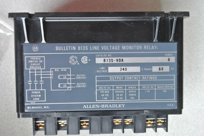 ALLEN-BRADLEY 813S-VOA Ser. B LINE VOLTAGE MONITOR RELAY 240V, 60Hz NEW SURPLUS