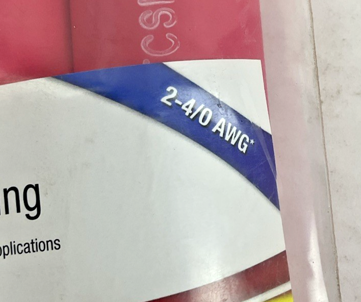 3M HEAT SHRINKING TUBING 2-4/0AWG 9IN 1.1"EXP.-0.37REC.  RED 3PACK