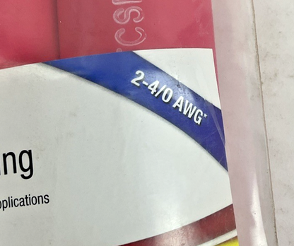 3M HEAT SHRINKING TUBING 2-4/0AWG 9IN 1.1"EXP.-0.37REC.  RED 3PACK