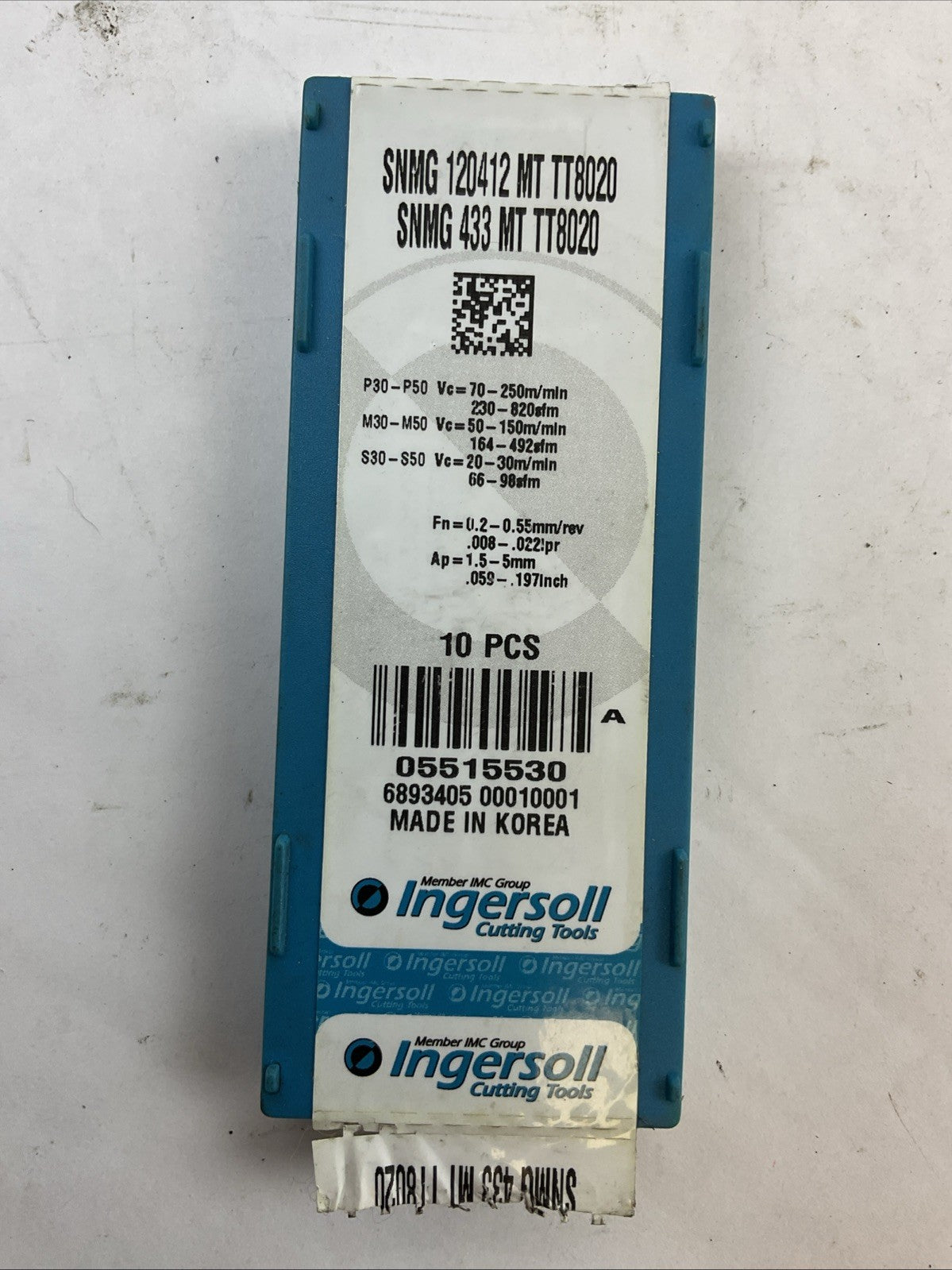 INGERSOLL SNMG 120412 MT TT8020 SNMG 433 MT TT8020 CARBIDE INSERT (BOX OF 10)