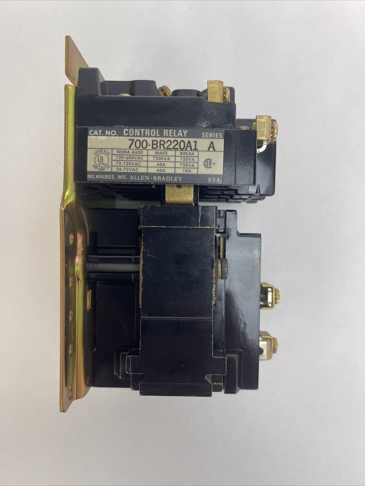 ALLEN BRADLEY 700-BR220A1 CONTROL RELAY SER A 120-600VAC 4POLE COIL 120V 60CY