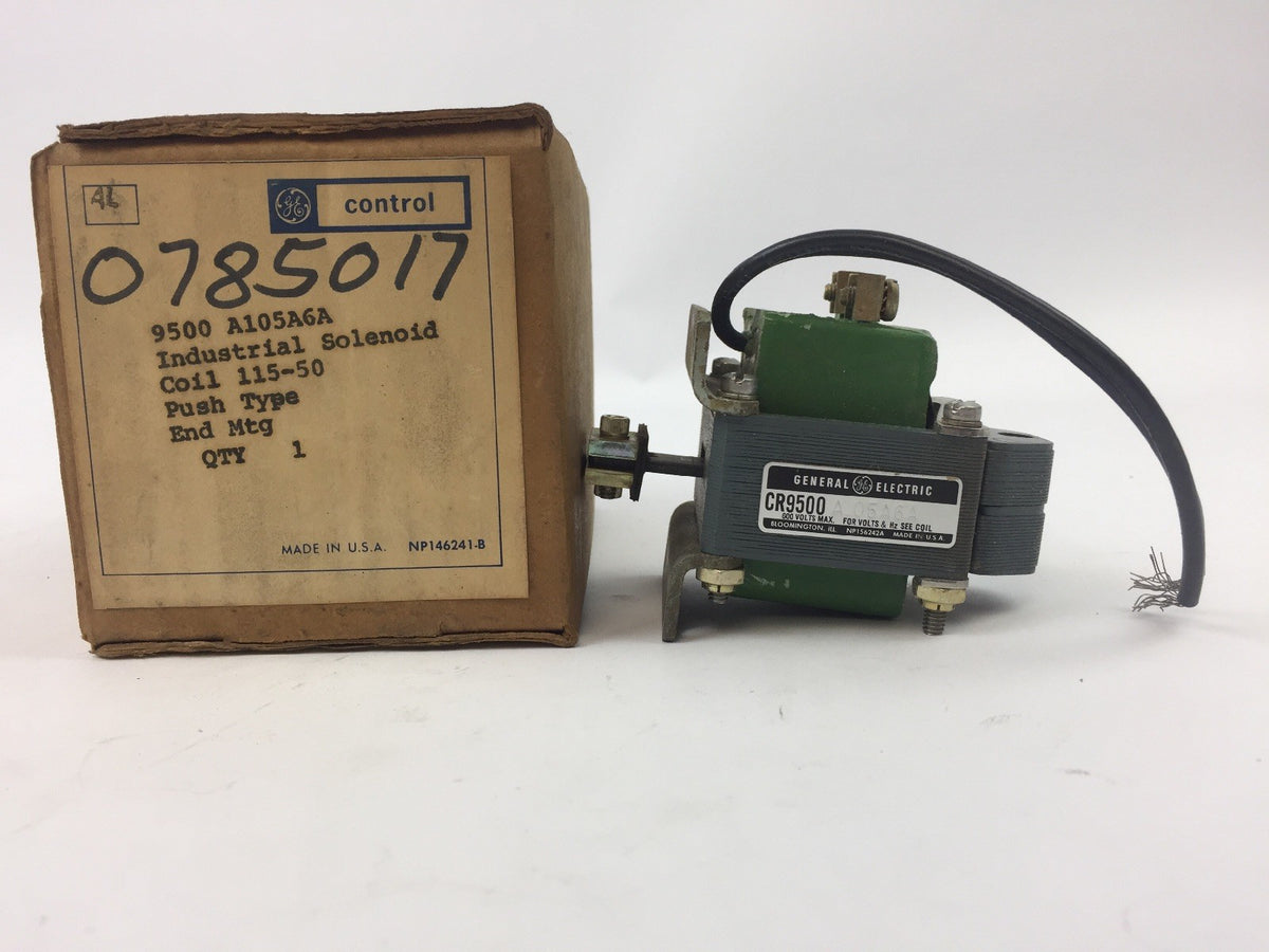 GE CR9500A105A6A SOLENOID 115V 50HZ PUSH TYPE END MTG