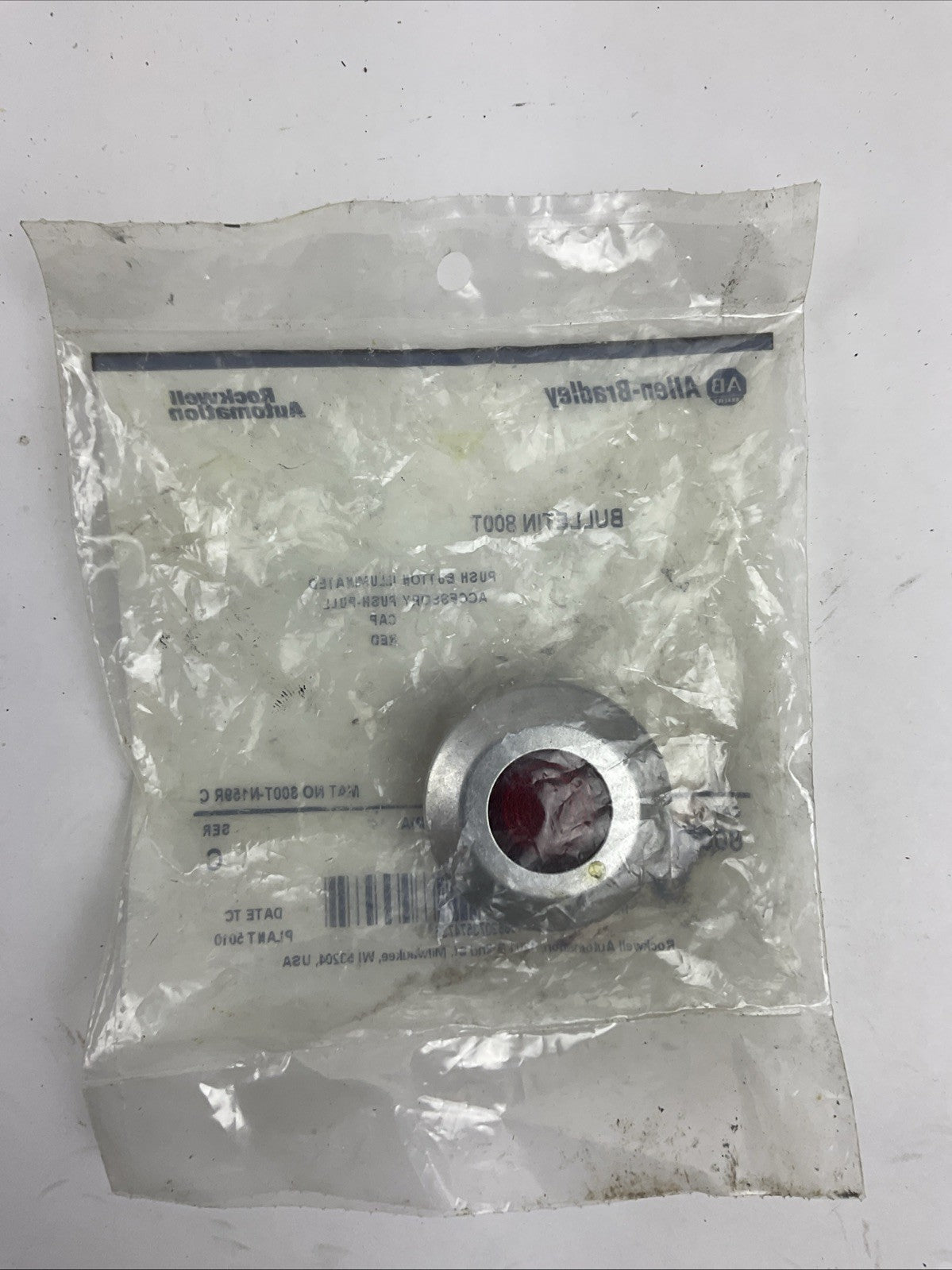 ALLEN BRADLEY 800T-N159R SER C PUSH BUTTON ILLUMINATED PUSH-PULL CAP RED