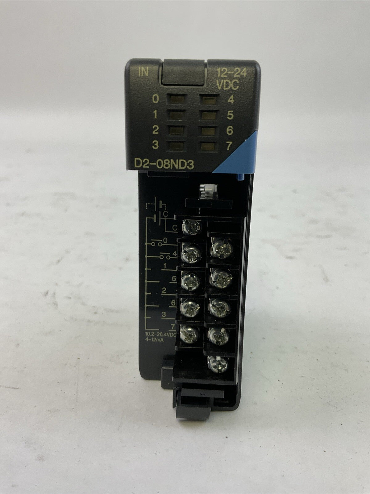 AUTOMATION DIRECT D2-08ND3 INPUT MODULE 12-24VDC MISSING PLASTIC COVER
