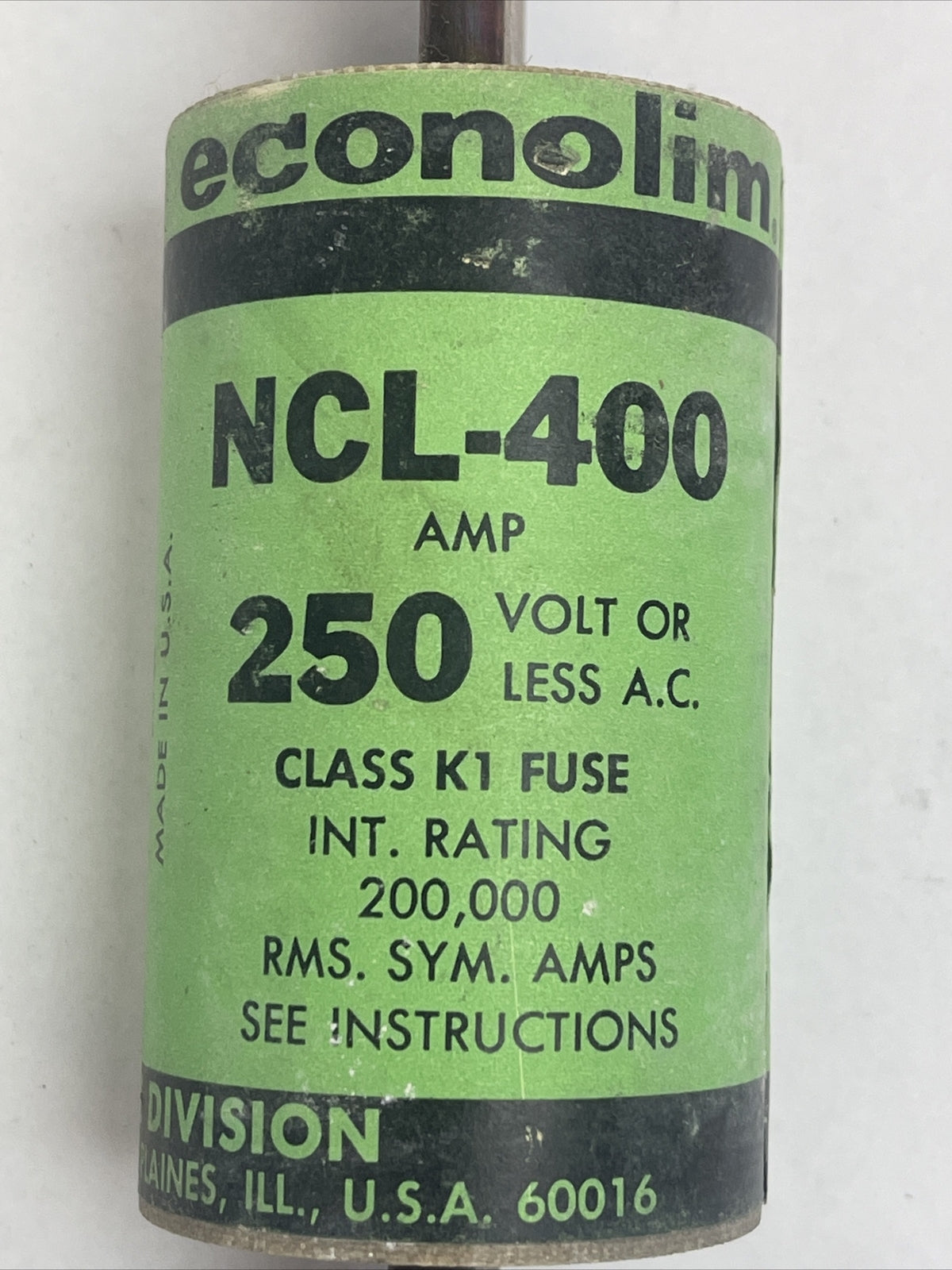 ECONOLIM NCL400 CLASS K1 FUSE 250VAC 400AMP