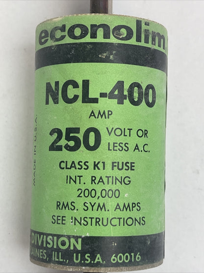 ECONOLIM NCL400 CLASS K1 FUSE 250VAC 400AMP