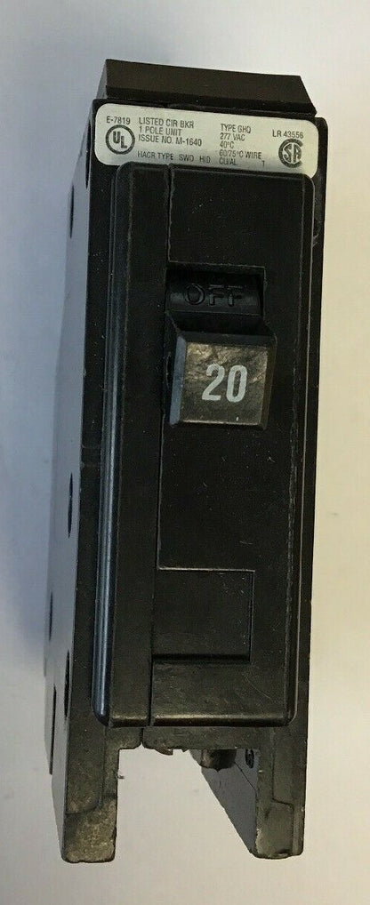 CUTLER HAMMER GHQ1020 QUICKLAG 20AMP CIRCUIT BREAKER 120/240VAC***LOTOF10***