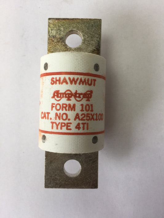 GOULD SHAWMUT AMPTRAP A25X100 FUSE 100 AMP 250VAC TYPE 4TI FORM 101