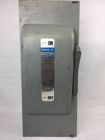 GOULD JU324 VACU-BREAK SWITCH WITH CLAMPMATIC  CONTACTS 200 AMPS 3 PHASE 240 VAC