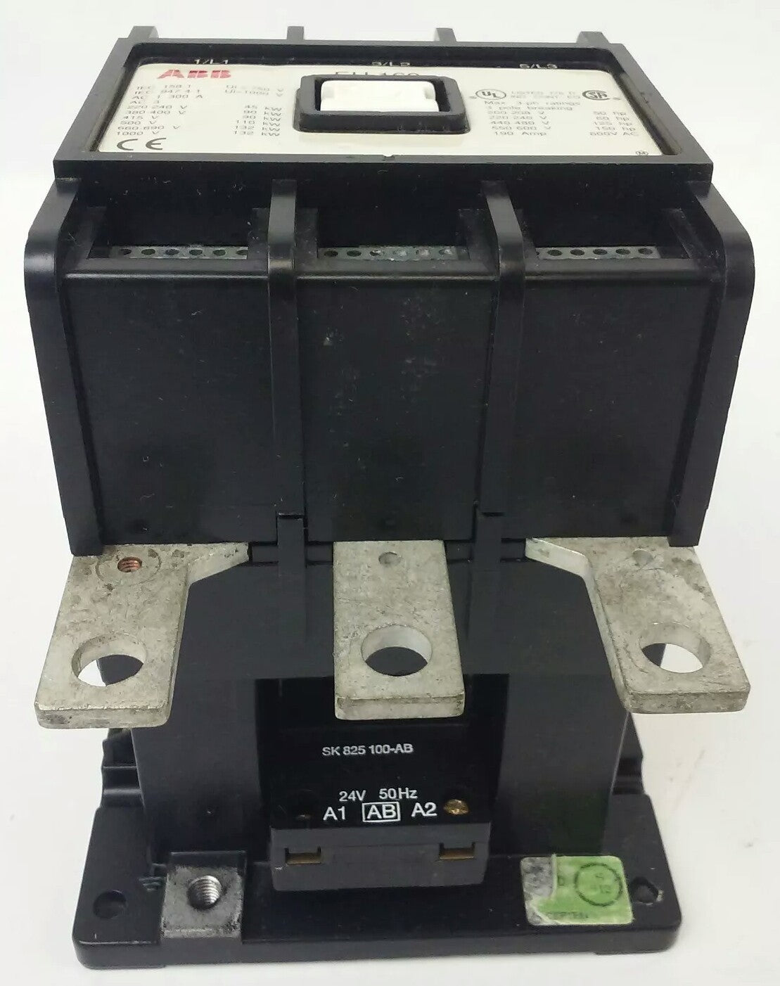 ABB EH160 CONTACTOR, 3PH, 3P BREAKING, 600V, 50-150H.P., 190A, 24V COIL, NEW