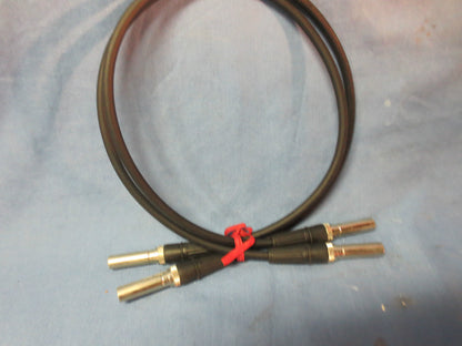 CANARE LV-61S 75-OHM 2-FOOT VIDEO COAXIAL CABLES - COAX - BLACK - LOT of 2 - 2'