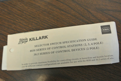 KILLARK K2F56 / STAHL / 8030/12 STOP-START SWITCH / 3/4" FEED-THRU / NEW SURPLUS