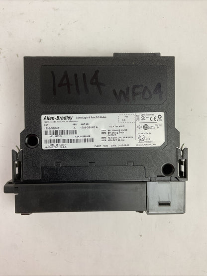 ALLEN BRADLEY 1756-OB16E SER A FW 3.3 CONTROL LOGIX 16PT D/O MODULE NO DOOR