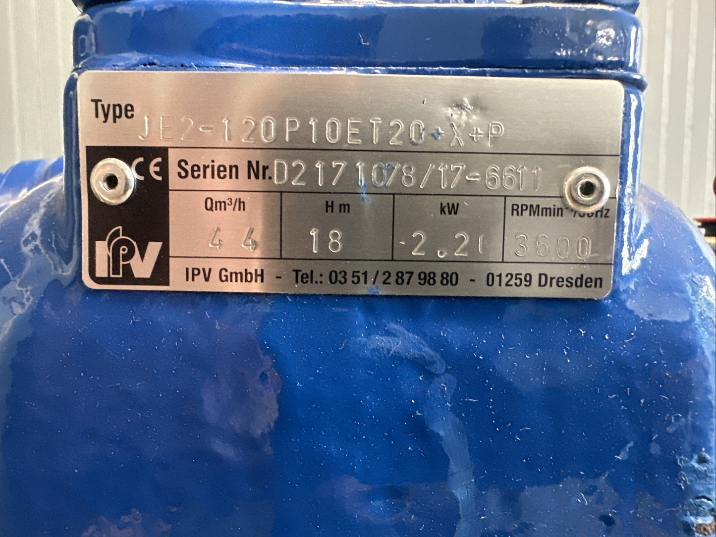 IPV JE2-120P10ET20+X+P ECHTOP MOTOR T3A-IE3 90 L2-2 400V 4.5A 3495 R/MIN