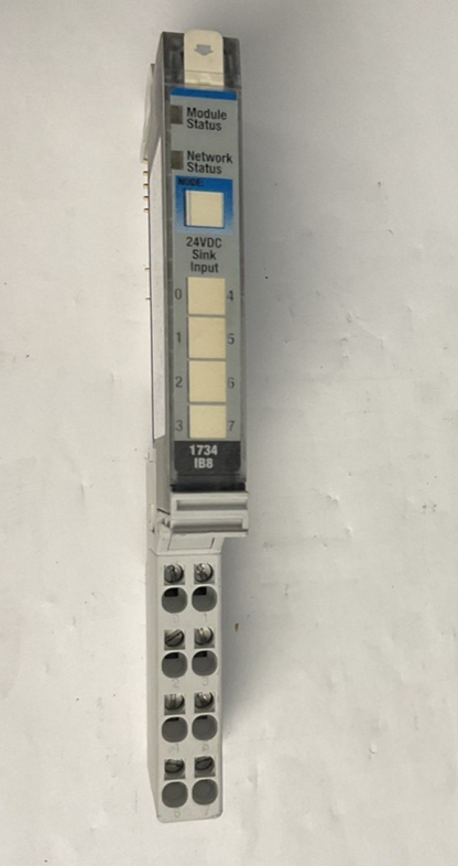 ALLEN BRADLEY 1734-IB8 PLC MODULE SER.D W/1734-TOP BASE SER.A ***LOTOF3***