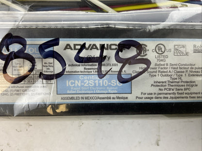 ADVANCE ICN-2S110-SC RAPID START ELECTRONIC BALLAST 120V TO 277V