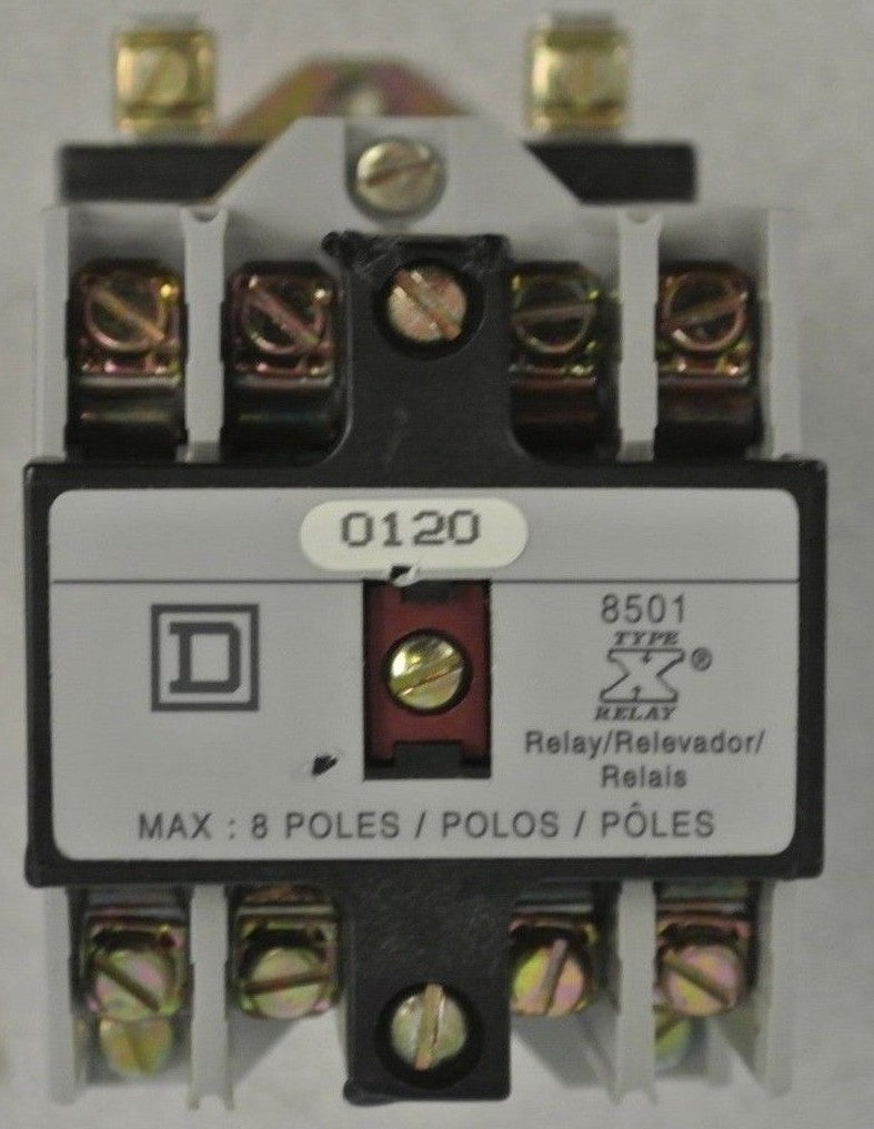 SQUARE D 8501XD020 TYPE X CONTROL RELAY / 115/125V COIL / 8-POLE / NEW SURPLUS