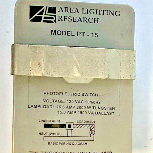 AREA LIGHTING RESEARCH PT-15 PHOTOELECTRIC SWITCH 120VAC 50/60HZ