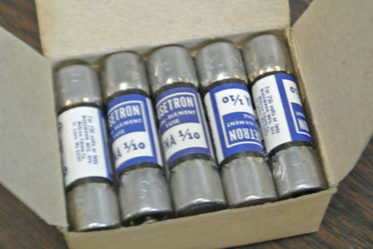 BOX of 10 / BUSS FNA-1/10 DUAL-ELEMENT MIDGET FUSE / 1/10A / 250V / NEW SURPLUS