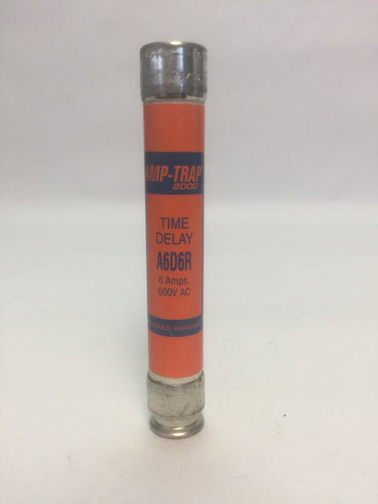 GOULD SHAWMUT AMP-TRAP 2000 A6D6R TIME DELAY FUSE 6A 600VAC CLASS RK1 (LOT OF 5)