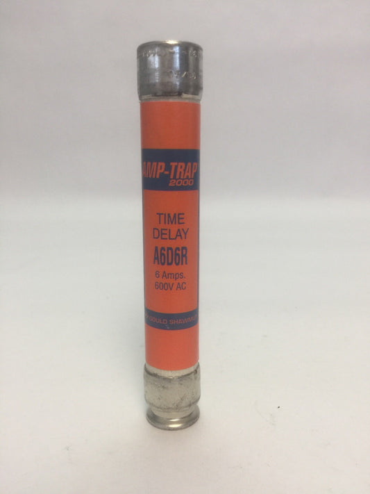 GOULD SHAWMUT AMP-TRAP 2000 A6D6R TIME DELAY FUSE 6A 600VAC CLASS RK1 (LOT OF 5)