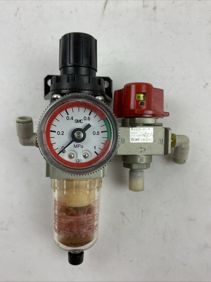 SMC AW20K-01BM-R REGULATOR VHS20-01-R SHUT OFF VALVE